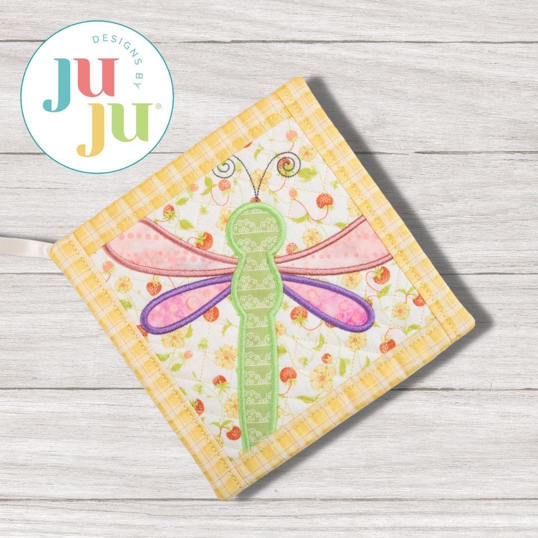 Ith Dragonfly Pot Holder Machine Embroidery Designs By Juju