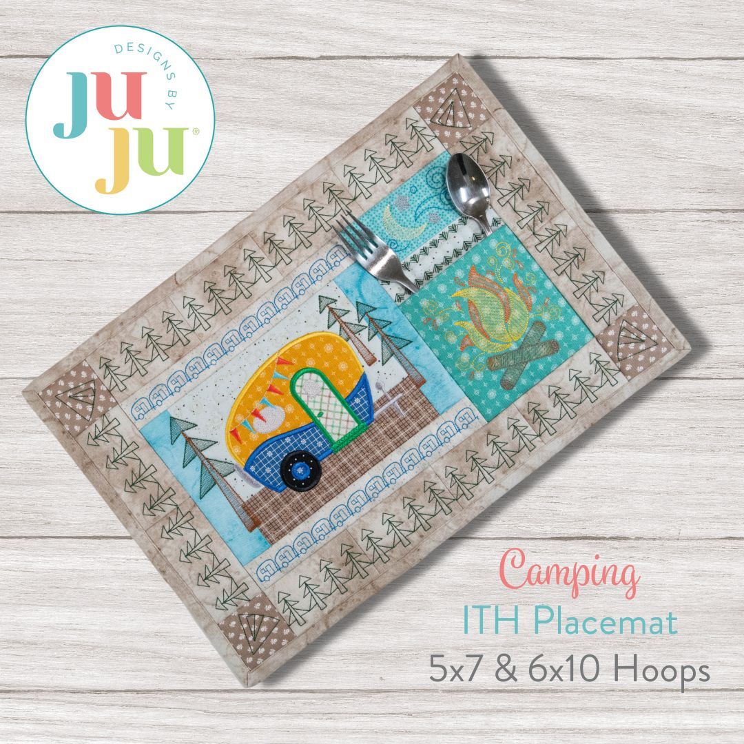 Ith Camping Placemat Machine Embroidery Designs By Juju