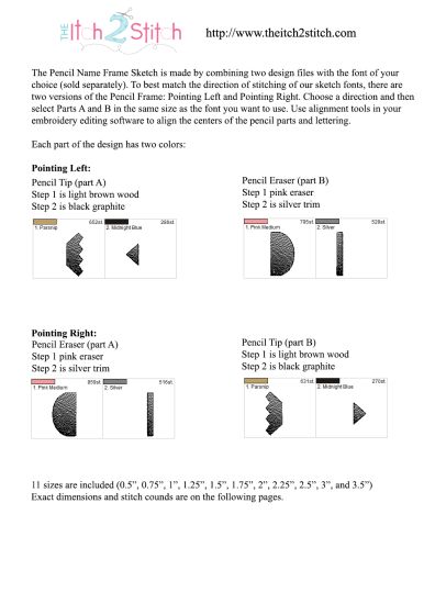 Pencil Name Frame Sketch | Machine Embroidery Designs by JuJu