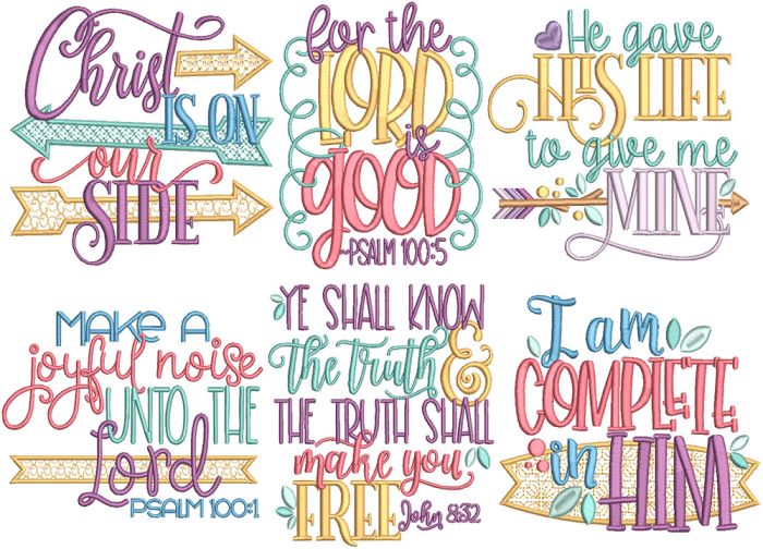 Joy In Him Word Art Machine Embroidery Designs by JuJu