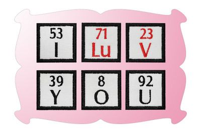 Periodic Table I LuV YOU Applique | Machine Embroidery Designs by JuJu