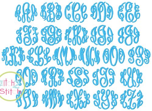 5in x 3in Blue Cursive H Monogram Sticker Fancy Vinyl Vehicle Stickers