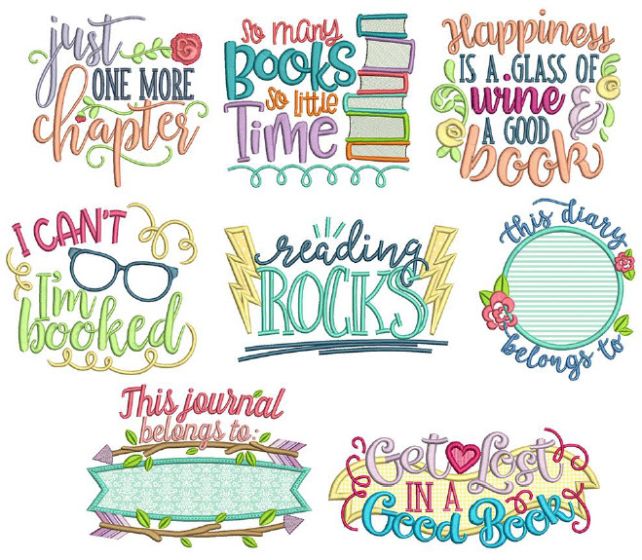 Reading Word Art Set 3 Machine Embroidery Designs by JuJu