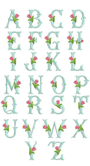 Tulip Monogram | Machine Embroidery Designs by JuJu