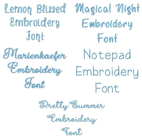 Quarter Inch Font Bundle 21 | Machine Embroidery Designs by JuJu