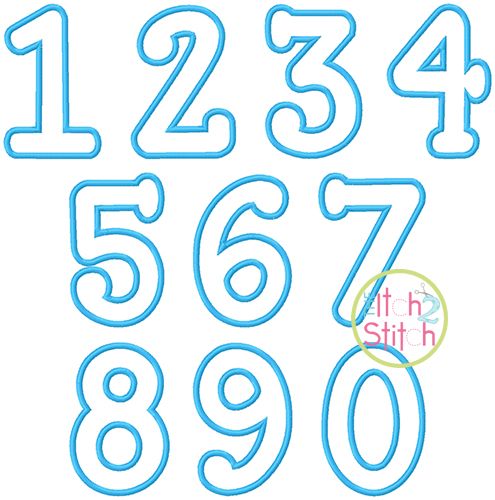 Closer To Free Numbers Set Applique | Machine Embroidery Designs by JuJu