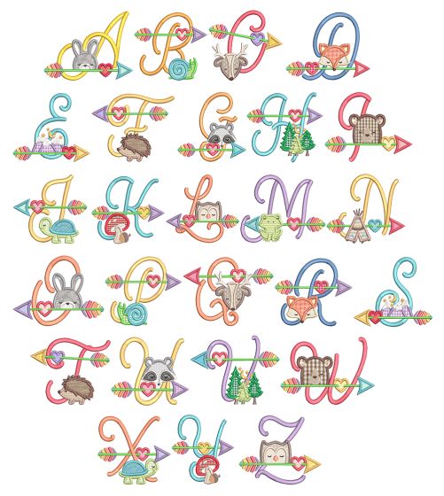 Tribal Baby Alphabet | Machine Embroidery Designs by JuJu