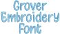 Grover Embroidery Font