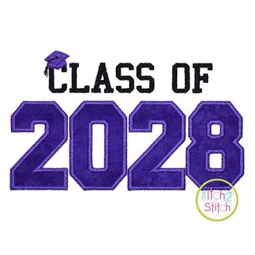 Class of 2028 Applique Design Set | Machine Embroidery Designs by JuJu