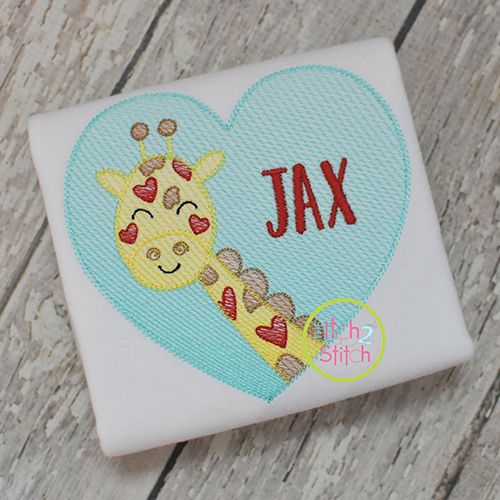 Giraffe Heart Sketch | Machine Embroidery Designs by JuJu