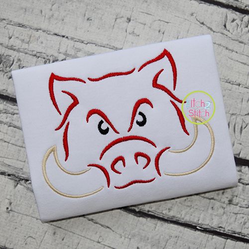 Hog Mascot Embroidery Machine Embroidery Designs by JuJu