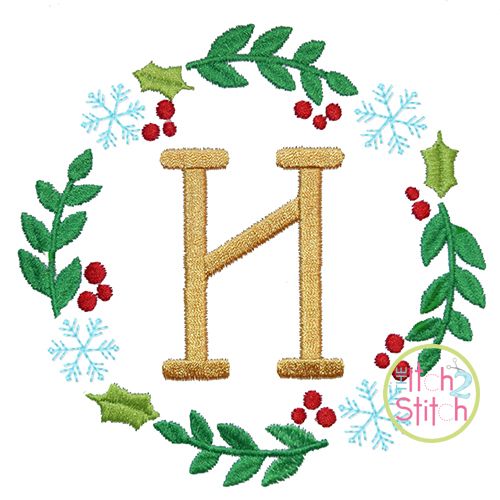 Holly Snowflake Monogram Frame Embroidery | Machine Embroidery Designs ...