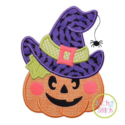 JackOLantern Witch Hat Applique | Machine Embroidery Designs by JuJu