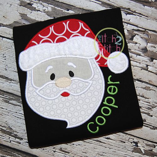 Santa Face Applique | Machine Embroidery Designs by JuJu