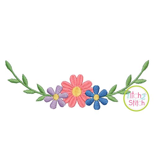 Sweet Floral Swag Embroidery Design | Machine Embroidery Designs by JuJu