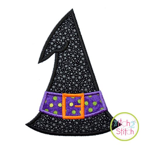 Witch Hat Applique | Machine Embroidery Designs by JuJu