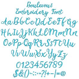 Boulevous Embroidery Font | Machine Embroidery Designs by JuJu