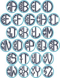 Circular Stacked Monogram | Machine Embroidery Designs by JuJu