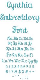 Cynthia Embroidery Font | Machine Embroidery Designs by JuJu