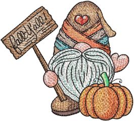 Fall Y'all Gnome | Machine Embroidery Designs by JuJu