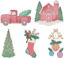 Farmhouse Christmas 3 | Machine Embroidery Designs by JuJu