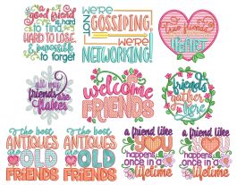 Friendship Word Art 1 Machine Embroidery Designs By JuJu