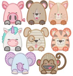 Gumdrop Animals Applique Machine Embroidery Designs by JuJu