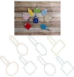 Blank Shapes Key Fobs ITH 2 | Machine Embroidery Designs by JuJu