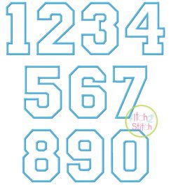 Varsity Numbers Applique | Machine Embroidery Designs by JuJu