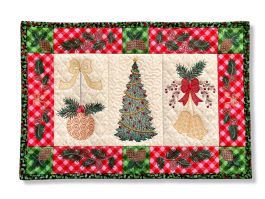 ITH Farmhouse Christmas Placemat | Machine Embroidery Designs by JuJu