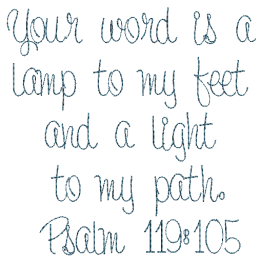 Psalm 119:105 4x4 Free Bible Verse Machine Embroidery Design