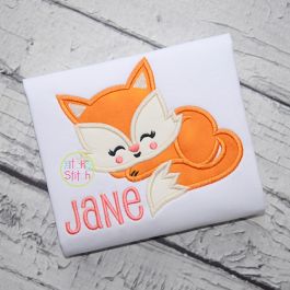 Sleeping Fox Applique | Machine Embroidery Designs by JuJu