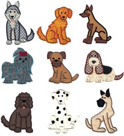 Top Dogs Applique Set 1 Machine Embroidery Designs by JuJu