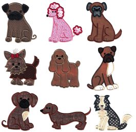 Top Dog Applique Set 3 Machine Embroidery Designs by JuJu