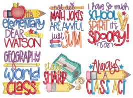 Punny School Word Art 1 Machine Embroidery Designs by JuJu