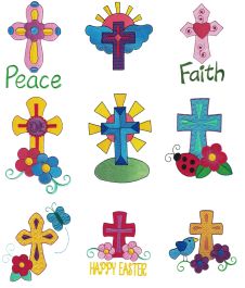 Easter Crosses Filled Stitch Machine Embroidery Designs