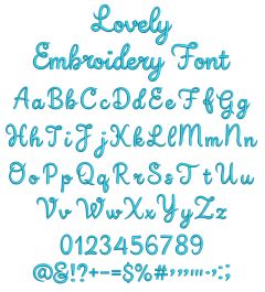 Lovely Script Embroidery Font | Machine Embroidery Designs by JuJu