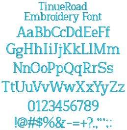 Tinue Road Embroidery Font | Machine Embroidery Designs by JuJu