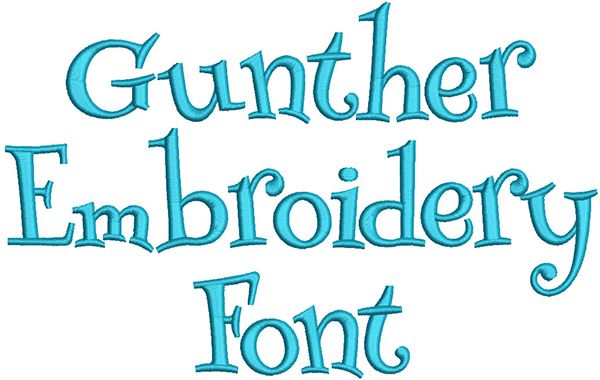 Gunther Embroidery Font | Machine Embroidery Designs by JuJu