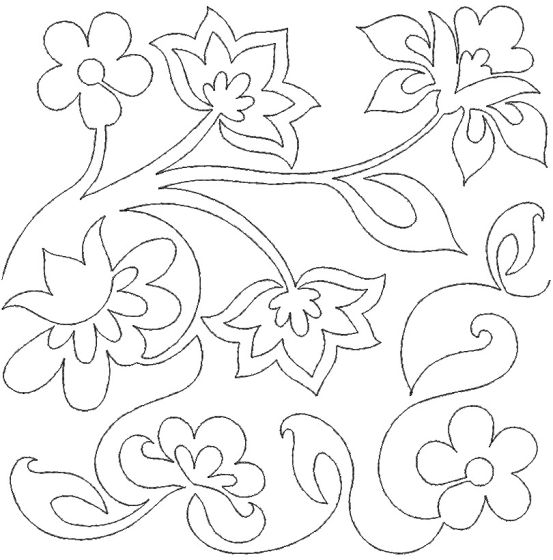 Jacobean Floral 3 End-to-End Quilting | Machine Embroidery Designs by JuJu