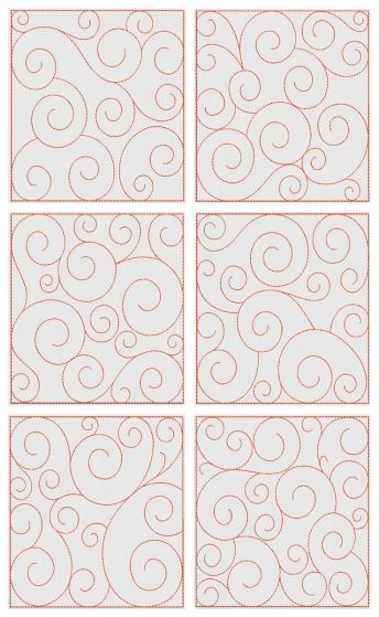 Swirly Quilt Blocks 2 Machine Embroidery Designs by JuJu