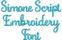 Simone Script Embroidery Font Machine Embroidery Designs by JuJu