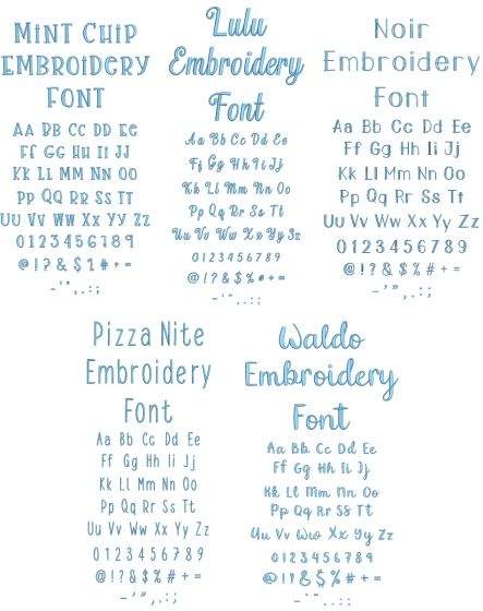 Quarter Inch Font Bundle 19 | Machine Embroidery Designs by JuJu