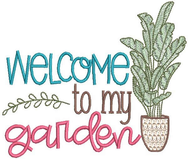 Plant Lovers Word Art 1 | Machine Embroidery Designs by JuJu