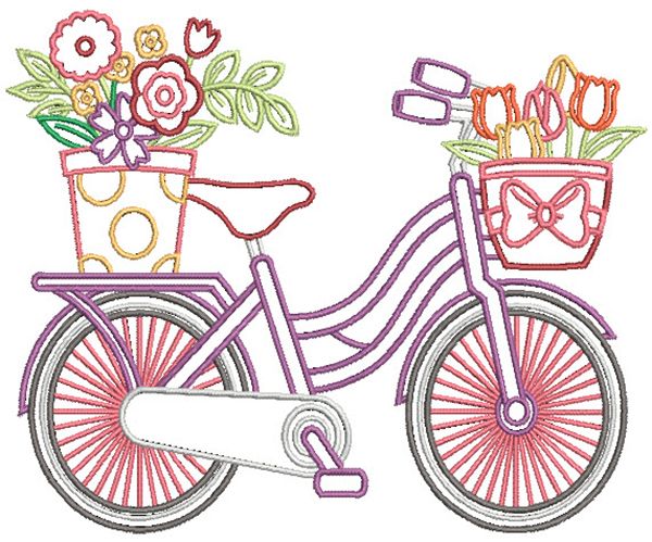 Fun Bicycle Rides 3 Machine Embroidery Designs by JuJu