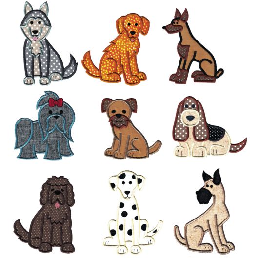 Top Dogs Applique Set 1 Machine Embroidery Designs by JuJu