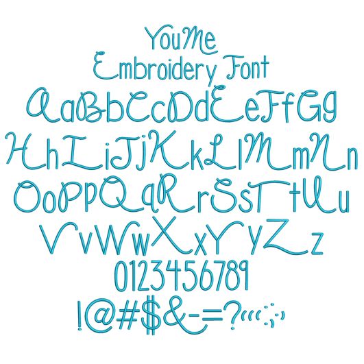 You Me Embroidery Font | Machine Embroidery Designs by JuJu