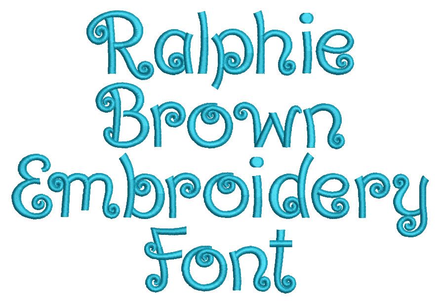 Ralphie Brown Embroidery Font Machine Embroidery Designs by JuJu