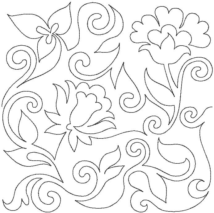 Jacobean Floral 1 End-to-End Quilting | Machine Embroidery Designs by JuJu