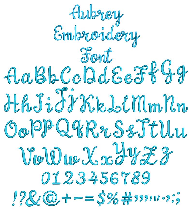 Aubrey Embroidery Font 